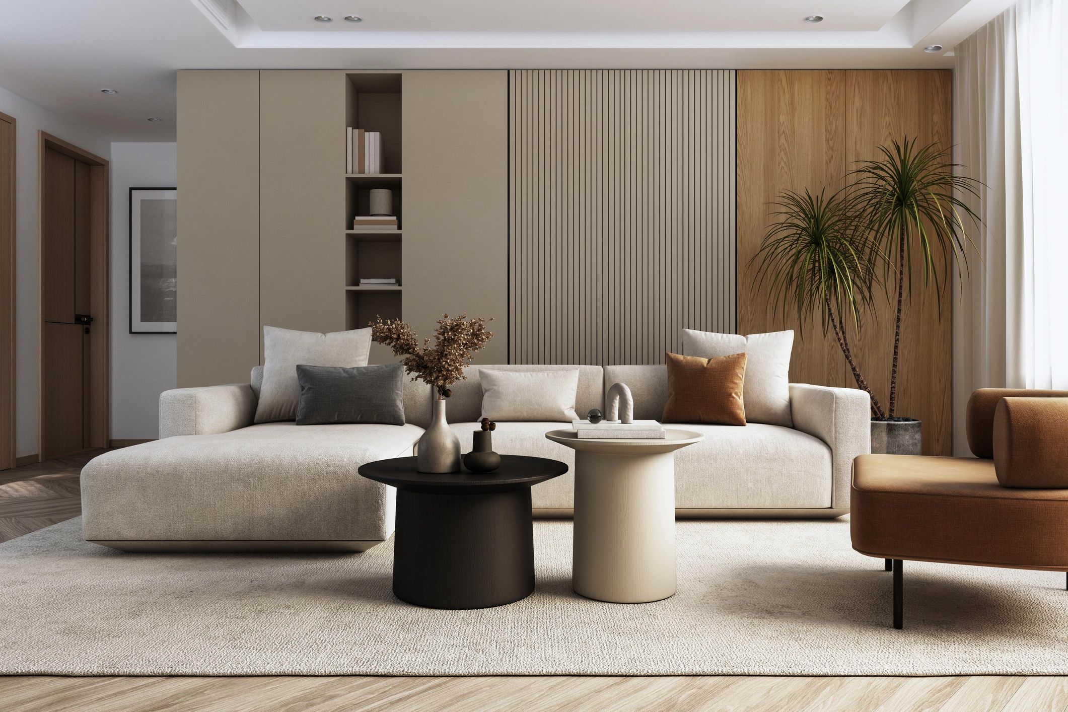 Textured Living Room Accent Wall
